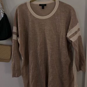 J crew light brown and cream striped sweater